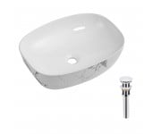 Раковина накладна Qtap Robin 500х380х140 мм, Marble, прямокутна, з донним клапаном QT04116302MR QTAP  QT04116302MR