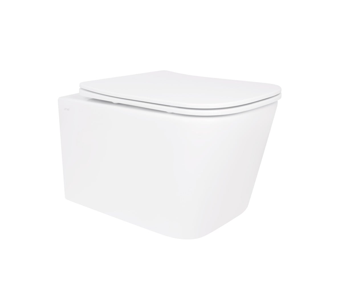 Унітаз підвісний Crow Rimless 485х340х330 мм, White, з сидінням Slim Duroplast/ Soft-close/ Quick Release QT05335171RW Qtap QTAP  QT05335171RW QT05335171RW