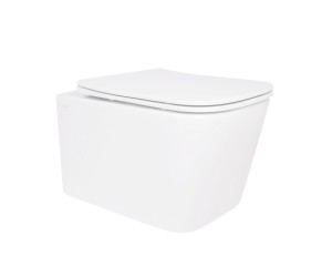 Унітаз підвісний Crow Rimless 485х340х330 мм, White, з сидінням Slim Duroplast/ Soft-close/ Quick Release QT05335171RW Qtap QTAP  QT05335171RW