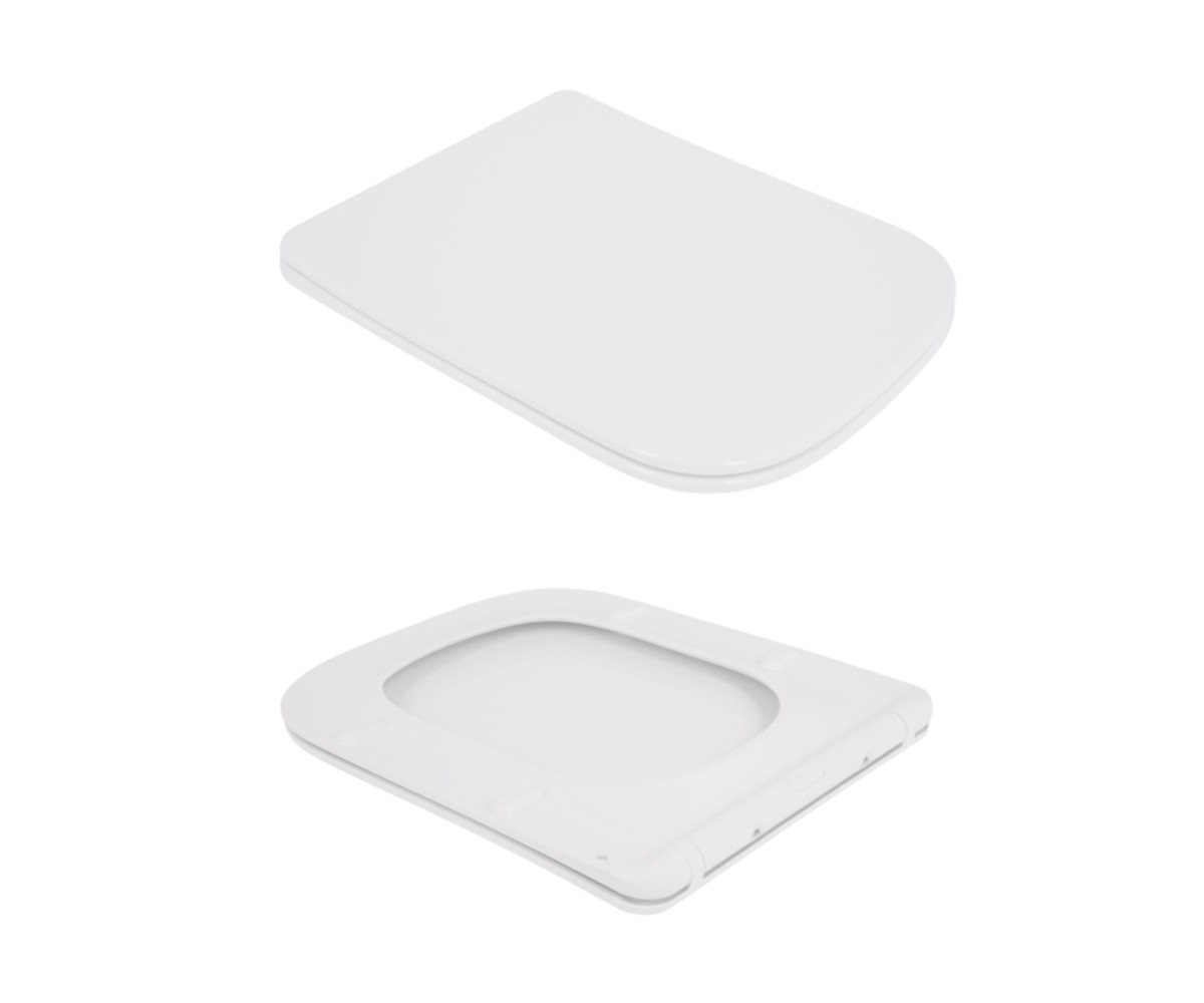 Унитаз подвесной Crow Rimless 485х340х330 мм, White, с сиденьем Slim Duroplast/ Soft-close/ Quick Release QT05335171RW Qtap  QT0