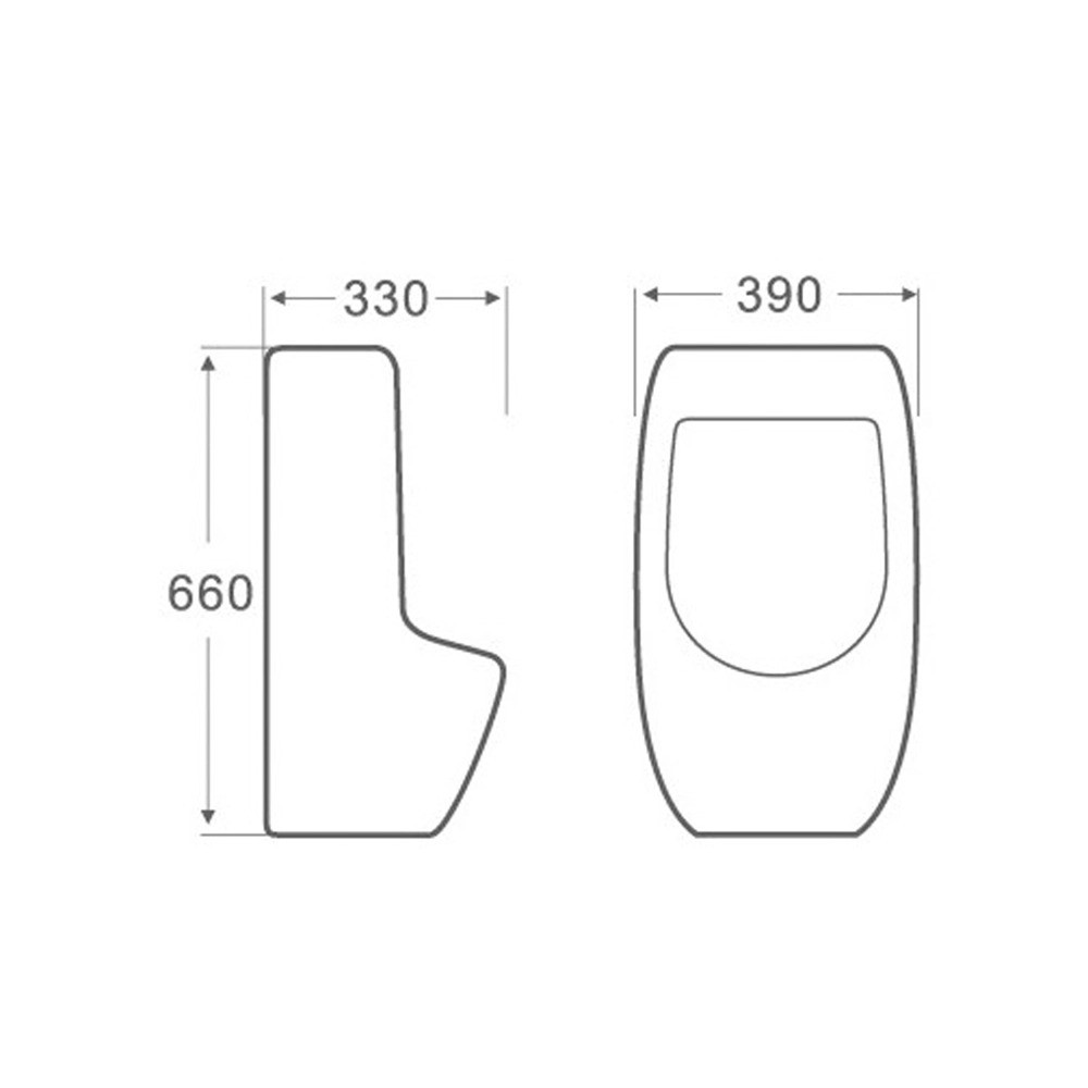 Писсуар подвесной с краном  CROW QT0588112HW:Чертеж 