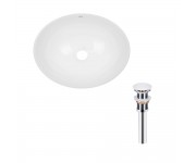 Комплект Qtap Dove: раковина накладная овальная 410x335x145 мм White + донный клапан PU02 QTAP  QT06113078WN47308