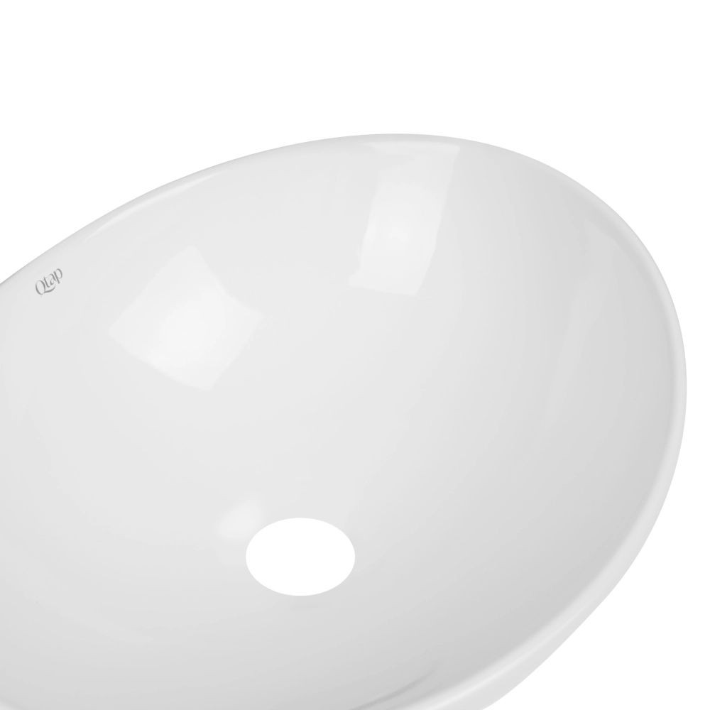 Комплект Qtap Dove: раковина накладная овальная 410x335x145 мм White + донный клапан PU02  QT06113078WN47308:Фото 5