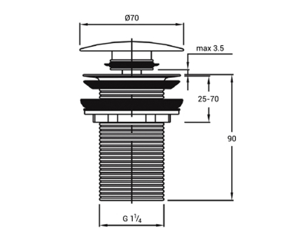 Клапан без перелива  QT066F009MMB:Чертеж 