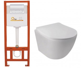Унитаз с инсталляцией 4 в 1 JAY QT07335176W0133M425M08381CRM