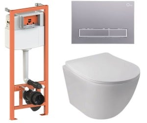 Унітаз з інсталяцією 4 в 1 QTAP JAY QT07335176W0133M425M08382SAT