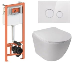 Унітаз з інсталяцією 4 в 1 QTAP JAY QT07335176W0133M425V1164GW