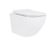 Унітаз підвісний Jay Rimless 485×360×320 мм, White, з сидінням Slim Duroplast/ Soft-close/ Quick Relase QT07335177RW Qtap QTAP  QT07335177RW