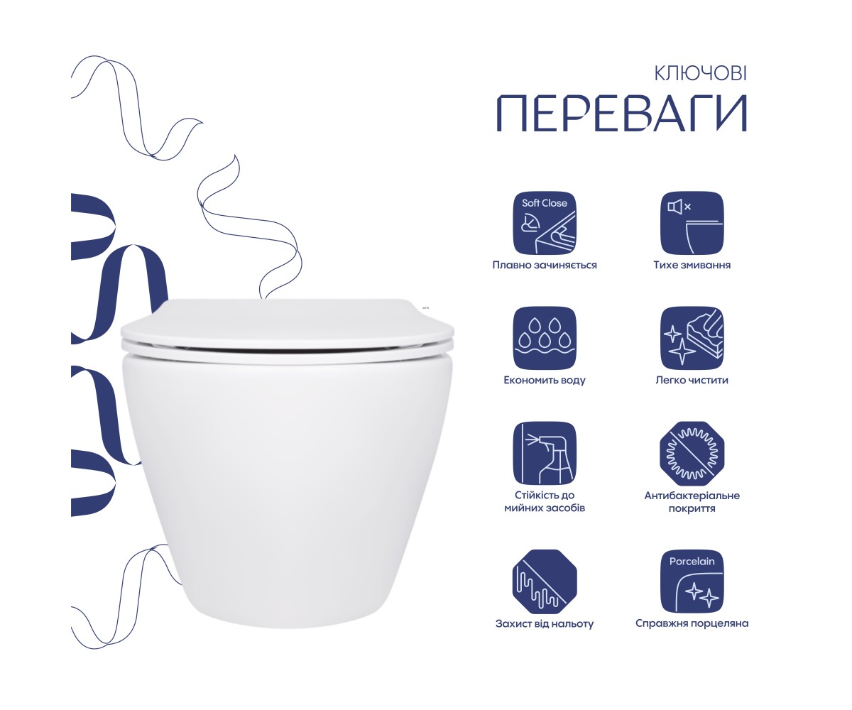 Унитаз подвесной Jay Rimless 485×360×320 мм, White, с сиденьем Slim Duroplast/ Soft-close/ Quick Relase QT07335177RW Qtap  QT073