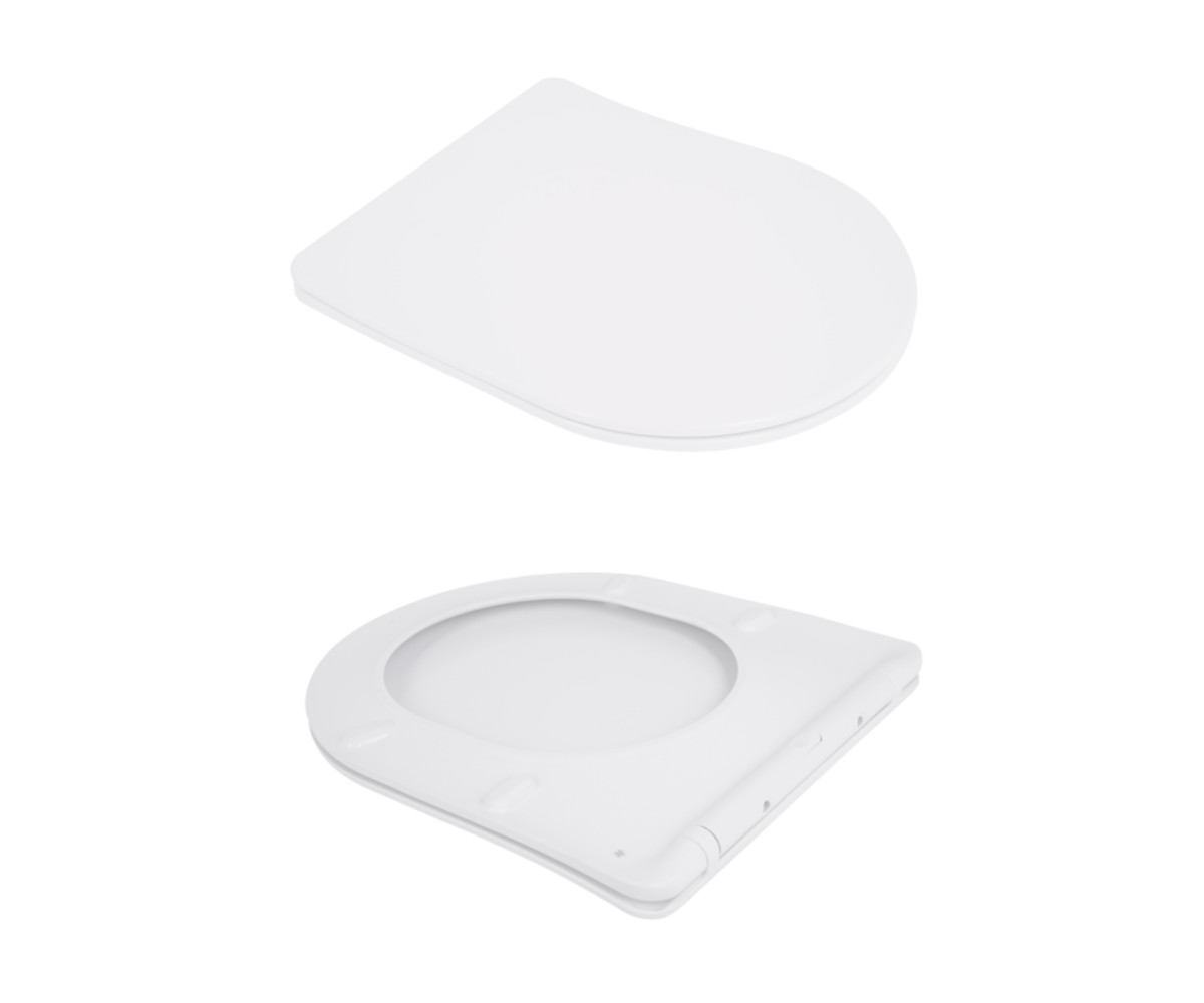 Унитаз подвесной Jay Rimless 485×360×320 мм, White, с сиденьем Slim Duroplast/ Soft-close/ Quick Relase QT07335177RW Qtap  QT073