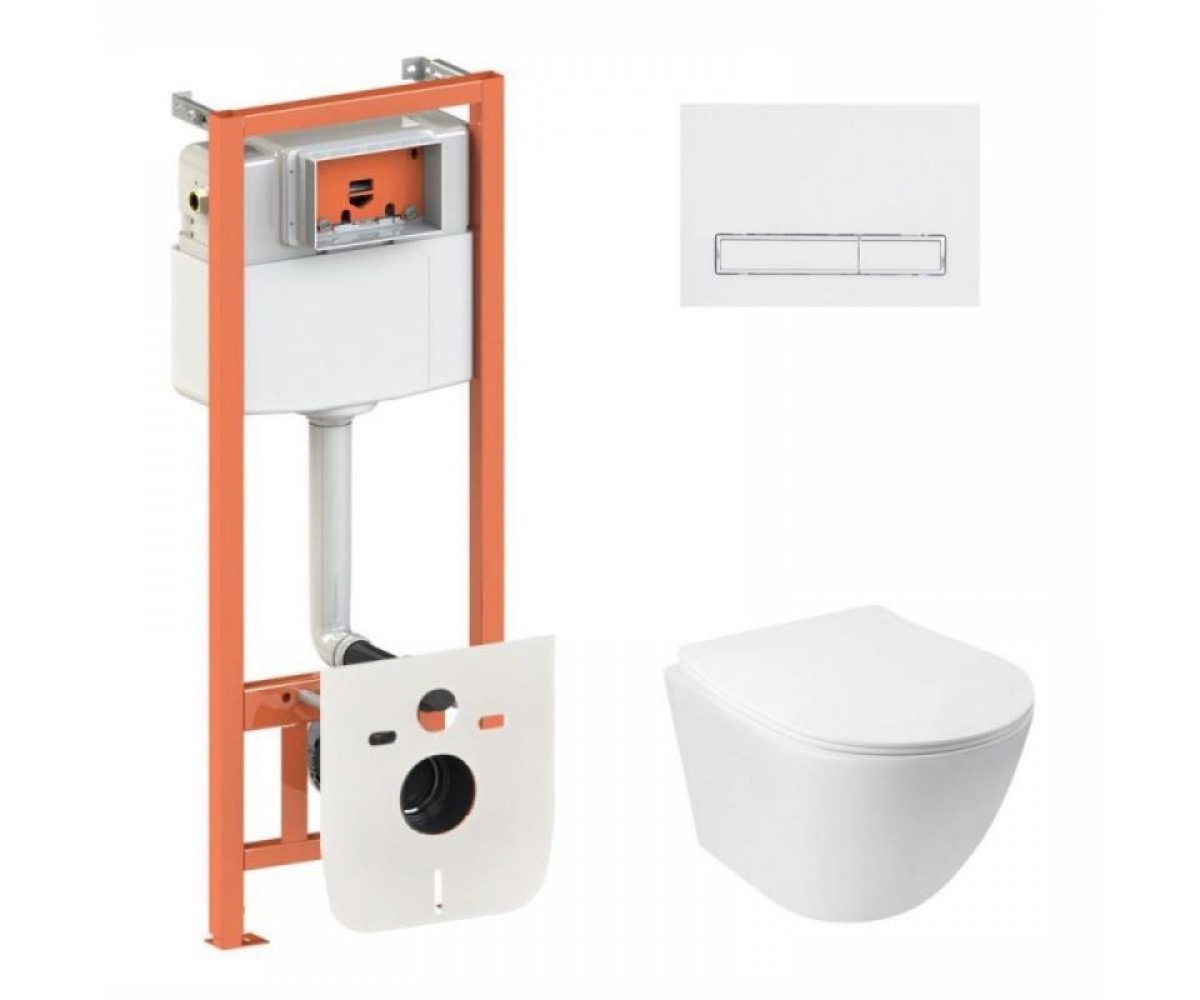 Унітаз з інсталяцією QTAP JAY ULTRA QUIET QT07335177W45141 QT07335177W45141