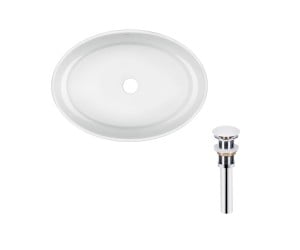 Комплект Qtap Kolibri: Раковина накладна овальна 500x360x140 мм White + Донний клапан PU02 QTAP  QT10113054WN47311
