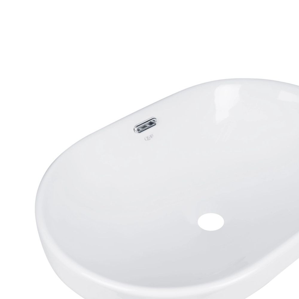 Комплект Qtap Leo: раковина врезная овальная 590x400x170 мм White + донный клапан PU02O  QT11114028WN47292:Фото 5