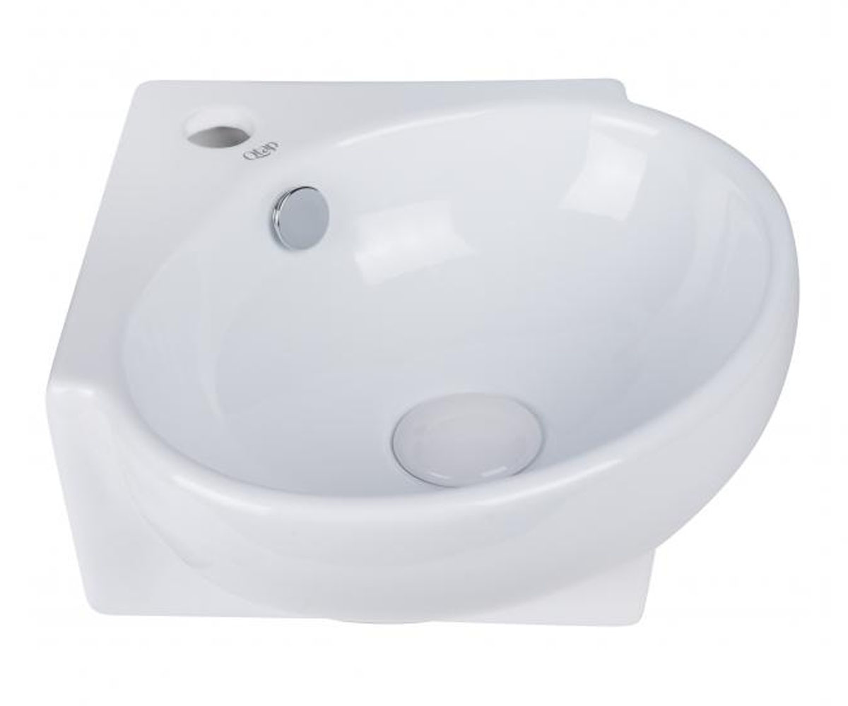 Умивальник 39 см з донним клапаном QTAP LEO QT11115010W QT11115010W