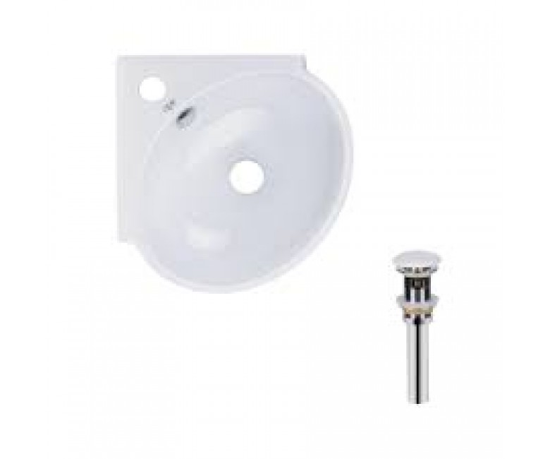 Керамическая угловая раковина QTAP LEO QT11115010WN47331 QT11115010WN47331