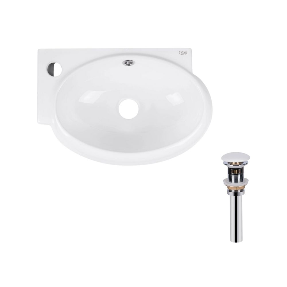 Раковина керамическая правосторонняя QTAP LEO QT11115011LWN47332 QT11115011LWN47332