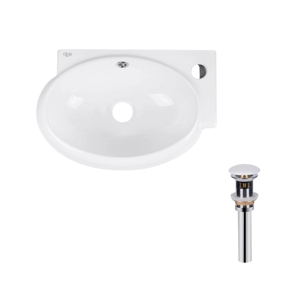 Раковина керамическая правосторонняя QTAP LEO QT11115011RWN47333 QT11115011RWN47333