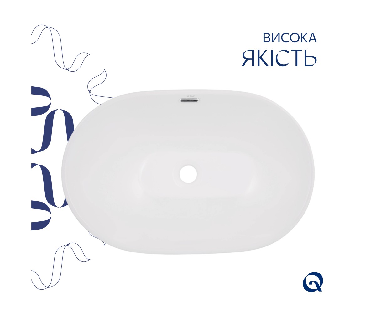Раковина Qtap Leo 610x405x185 White QT11118014W  QT11118014W:Фото 4