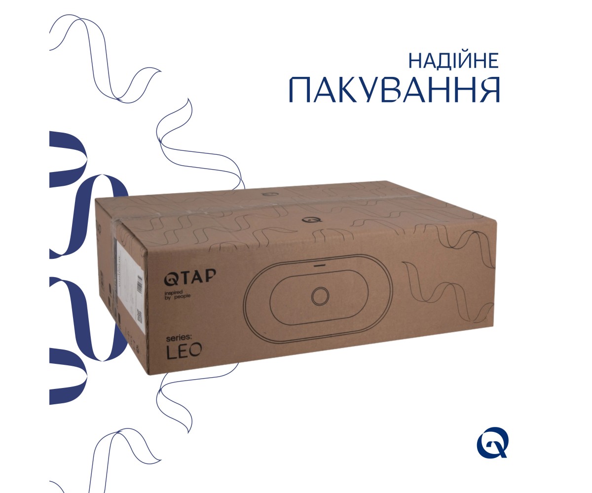 Раковина Qtap Leo 610x405x185 White QT11118014W  QT11118014W:Фото 5