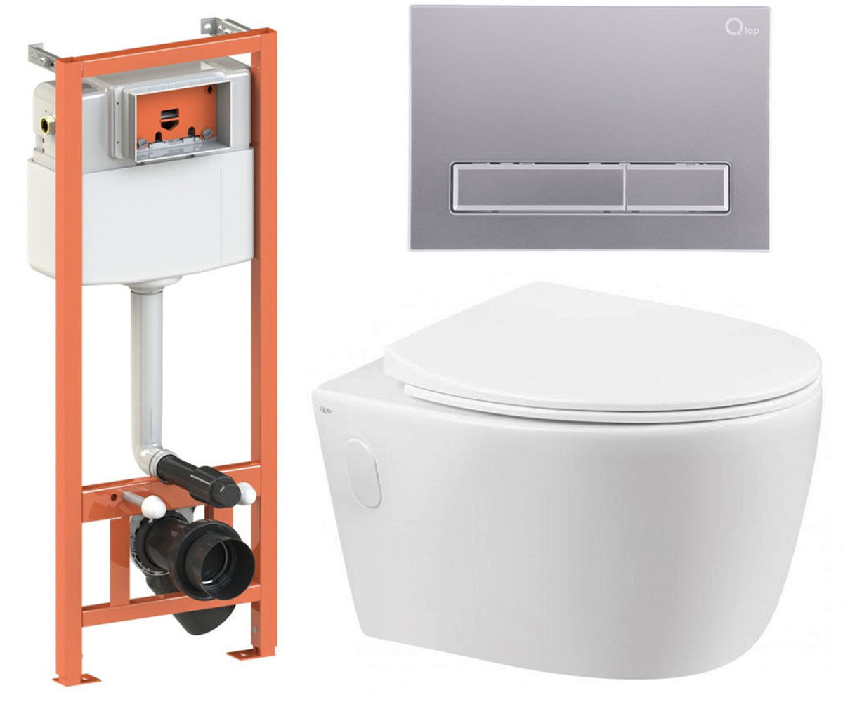 Унитаз с инсталляцией 4 в 1 QTAP LEO QT11331002ERW0133M425M08382SAT QT11331002ERW0133M425M08382SAT