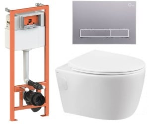 Унітаз з інсталяцією 4 в 1 QTAP LEO QT11331002ERW0133M425M08382SAT