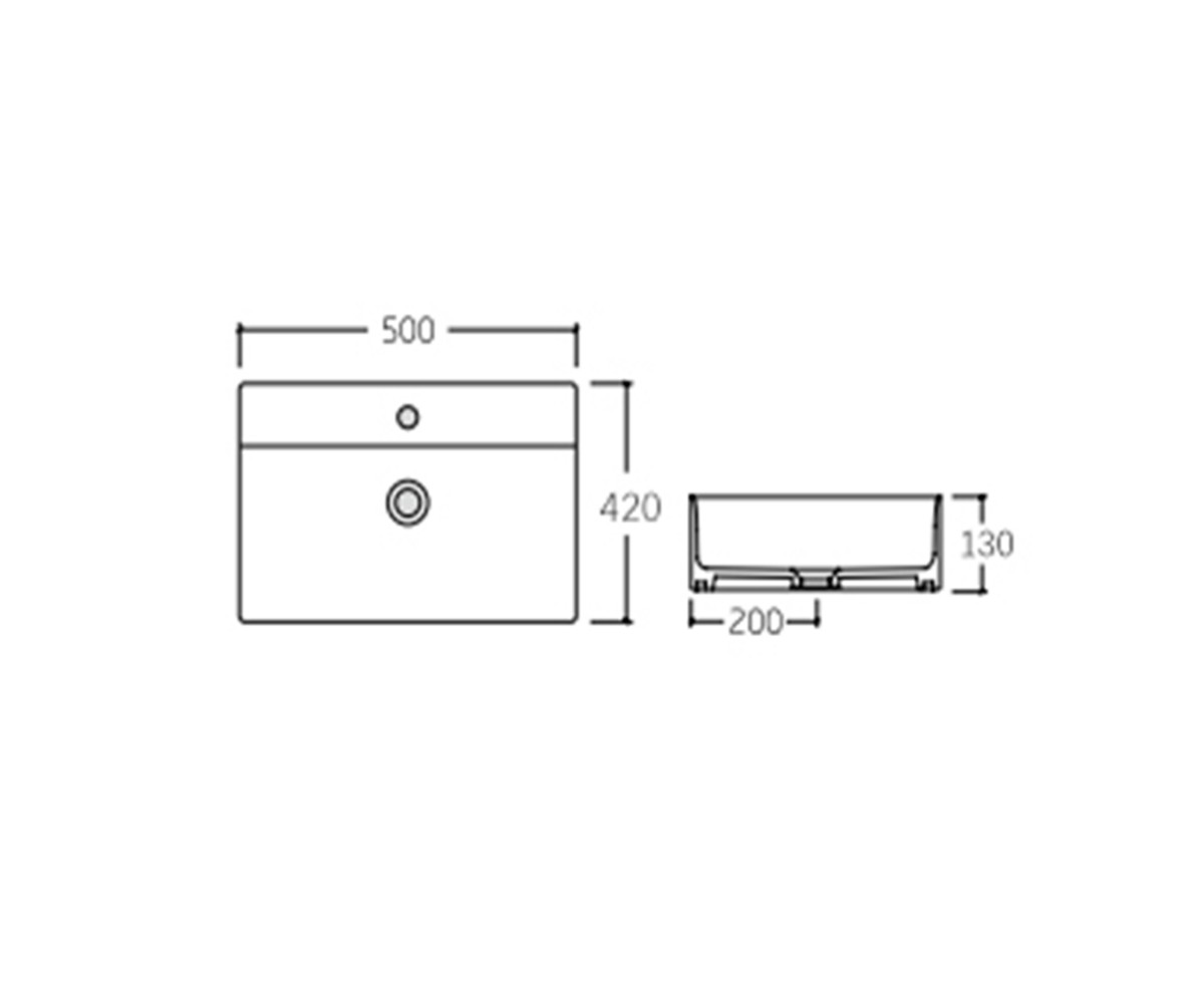 Раковина с переливом  NANDO LT QT12116146AW:Чертеж 
