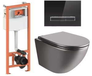 Унітаз з інсталяцією 4 в 1 QTAP ROBIN QT1333046ENRMB0133M425V1107GB