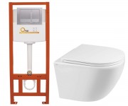 Унитаз с инсталляцией 4 в 1 QTAP ROBIN QT1333046ENRW0133M425M06029SAT