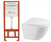 Унитаз с инсталляцией 4 в 1 QTAP ROBIN QT1333046ENRW0133M425M11112CRM