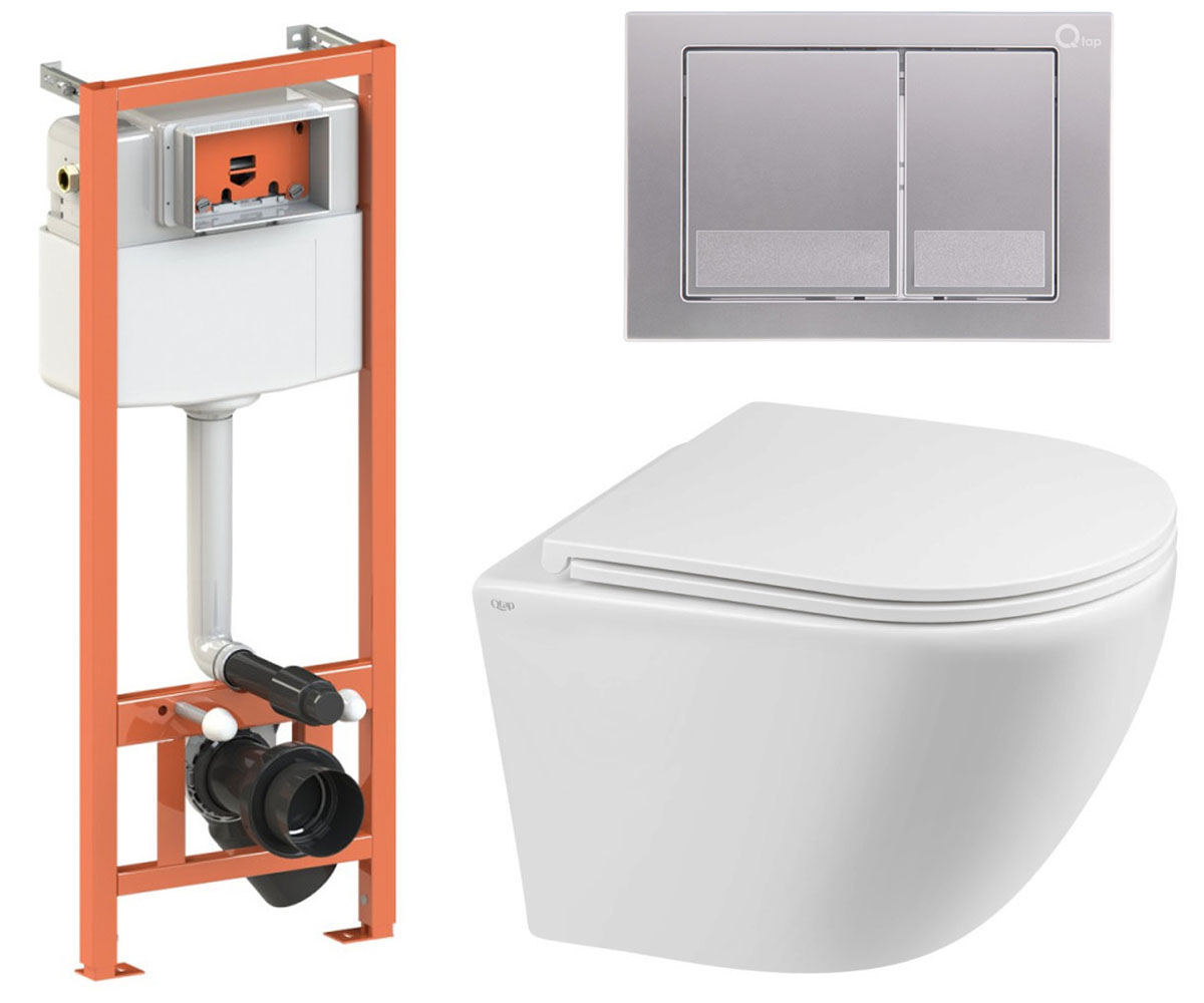 Установка унітазу 4-в-1 QTAP ROBIN QT1333046ERW0133M425M06029SAT QT1333046ERW0133M425M06029SAT