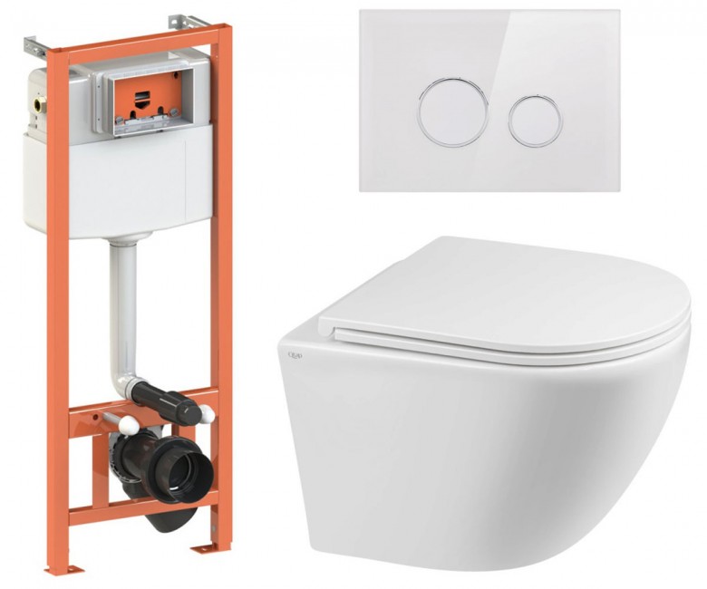 Унитаз с инсталляцией 4 в 1 QTAP ROBIN QT1333046ERW0133M425V1164GW QT1333046ERW0133M425V1164GW