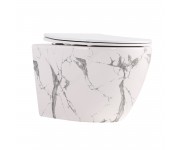 Унітаз підвісний Robin Ultra Quiet 490×365×325 мм, Marble, з сидінням Slim Duroplast / Soft-close / Quick Release QT13332381АSMR Qtap QTAP  QT13332381