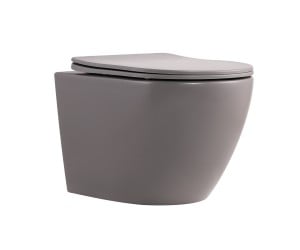 Унітаз підвісний Robin Ultra Quiet 490×365×325 мм, Stone Grey, з сидінням Slim Duroplast / Soft-close / Quick Release QT13332381АSSG Qtap QTAP  QT1333