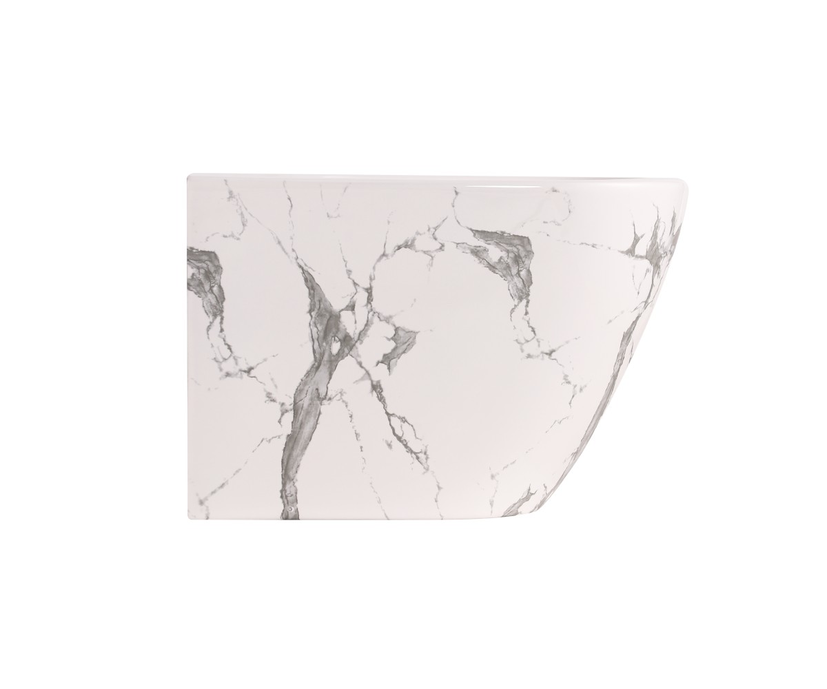 Биде подвесное Qtap Robin 515x370x350 мм, Marble QT13551381GMR  QT13551381GMR:Фото 5