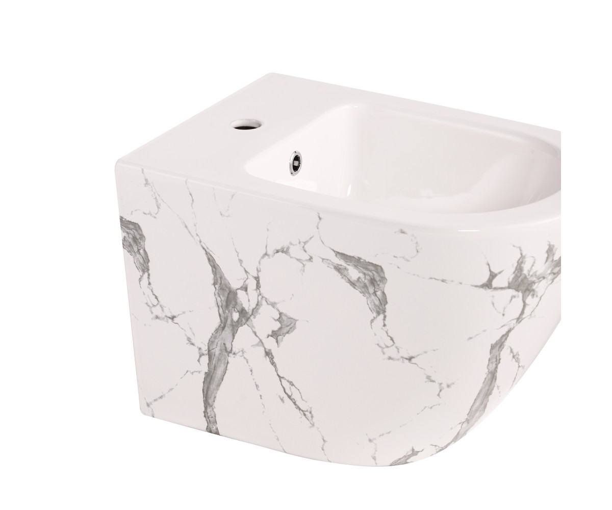 Биде подвесное Qtap Robin 515x370x350 мм, Marble QT13551381GMR  QT13551381GMR:Фото 6