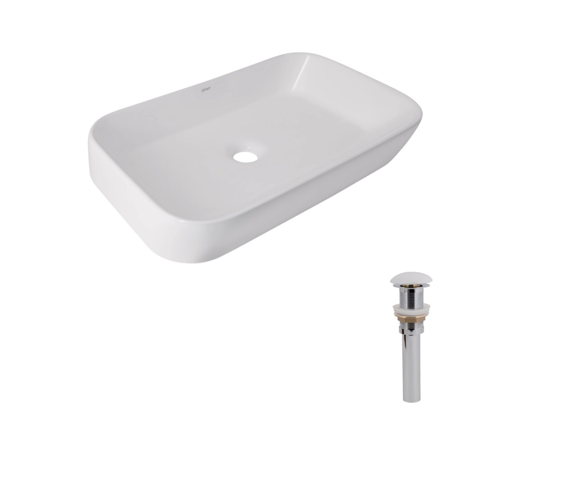 Комплект Qtap Scorpio: Раковина накладна 550x390x120 мм, White, прямокутна + Донний клапан Pop-up PU02 QTAP  QT14112243WN48463 QT14112243WN48463