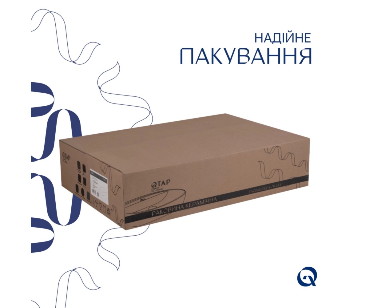 Комплект Qtap Scorpio: раковина накладная 550x390x120 мм, White, прямоугольная + донный клапан Pop-up PU02  QT14112243WN48463:Фо