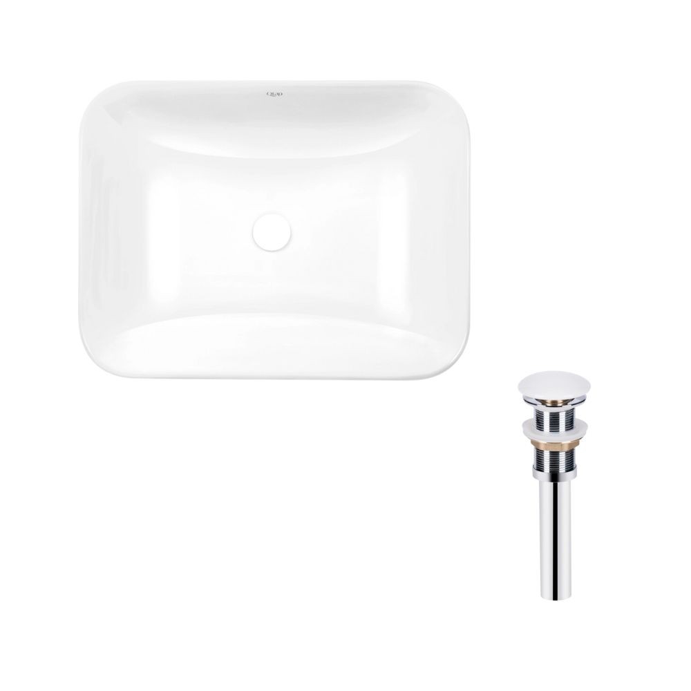 Комплект Qtap Scorpio: Раковина врізна прямокутна 500х380х145 мм White + Донний клапан PU02 QTAP  QT1411K490WN47290 QT1411K490WN47290