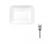 Комплект Qtap Scorpio: Раковина врізна прямокутна 500х380х145 мм White + Донний клапан PU02 QTAP  QT1411K490WN47290