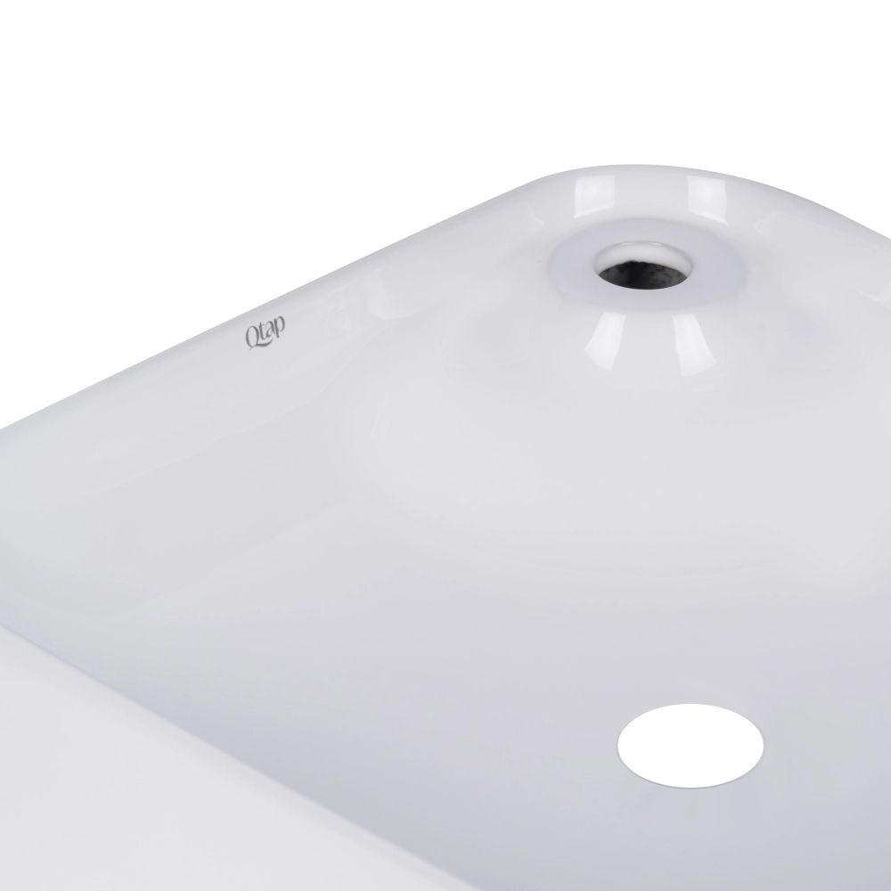Комплект Qtap Stork: раковина накладная квадратная 430x430x120 мм White + донный клапан PU02  QT15112194WN47318:Фото 5