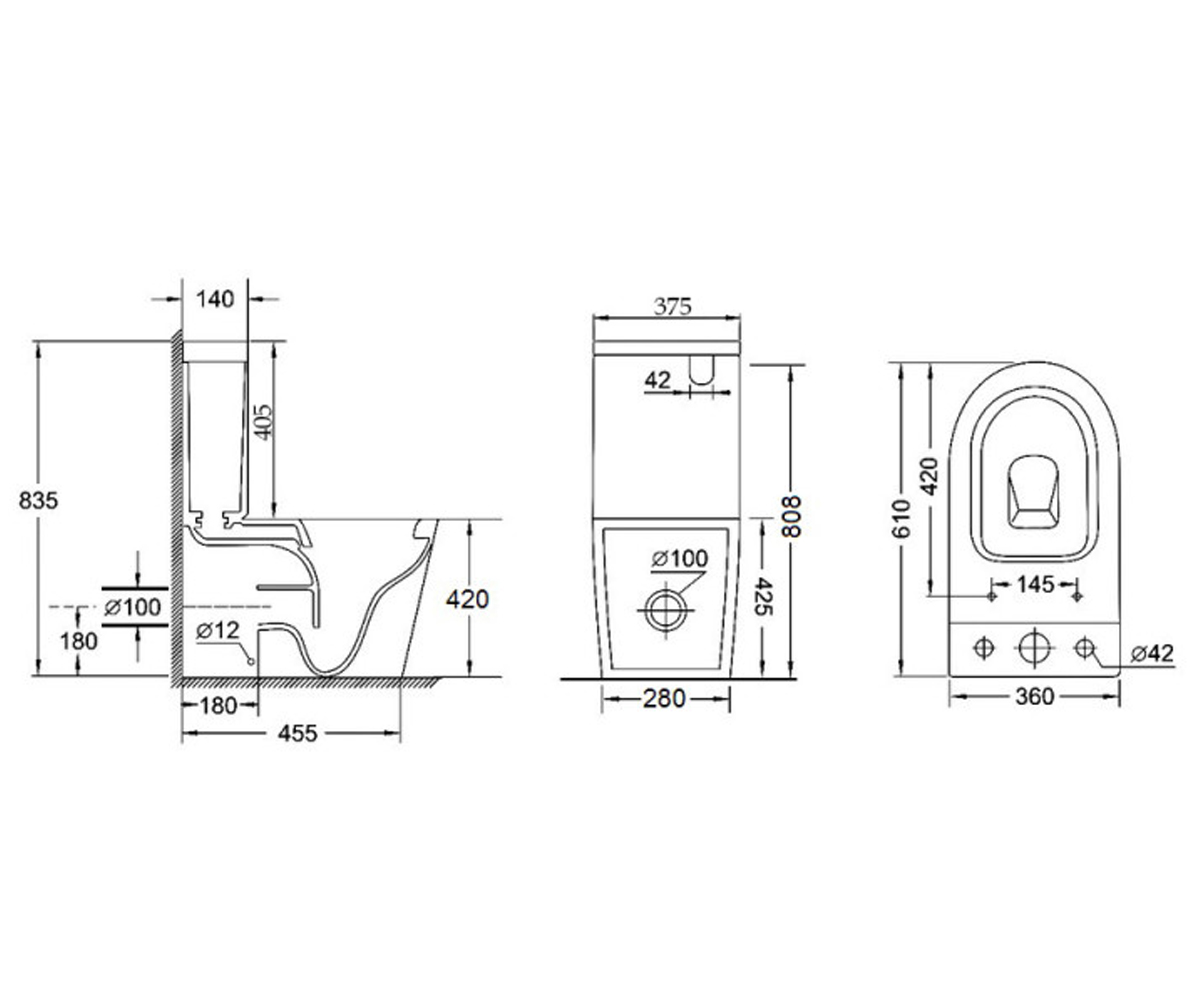 Компакт безободковый  STORK QT15222179W:Чертеж 