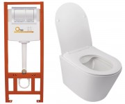Унітаз з інсталяцією 4 в 1 QTAP SWAN QT16335178W0133M425M0111M06028CRM