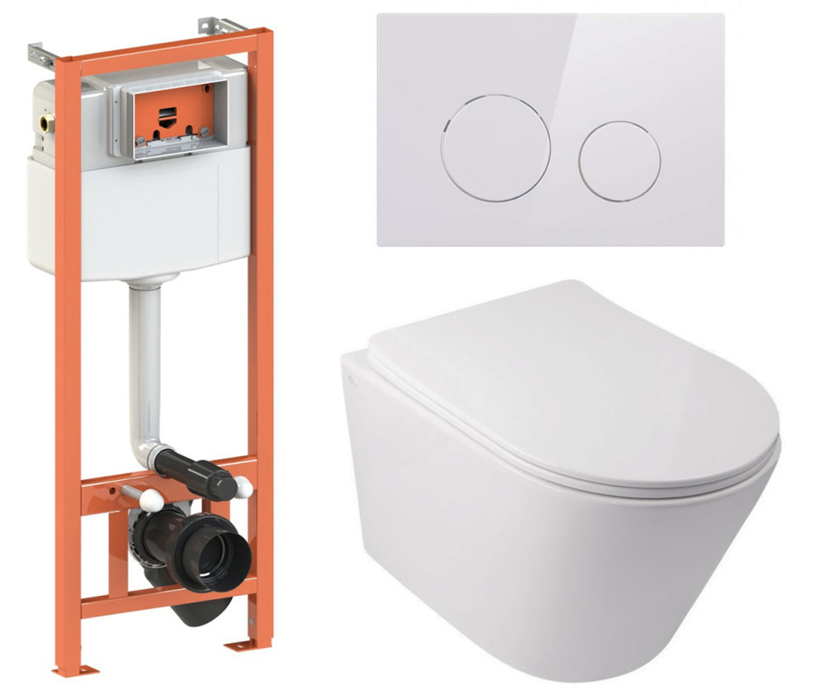Унітаз з інсталяцією 4 в 1 QTAP SWAN QT16335178W0133M425M11110W QT16335178W0133M425M11110W