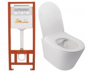 Унитаз с инсталляцией 4 в 1 QTAP SWAN QT16335178W0133M425M11112CRM