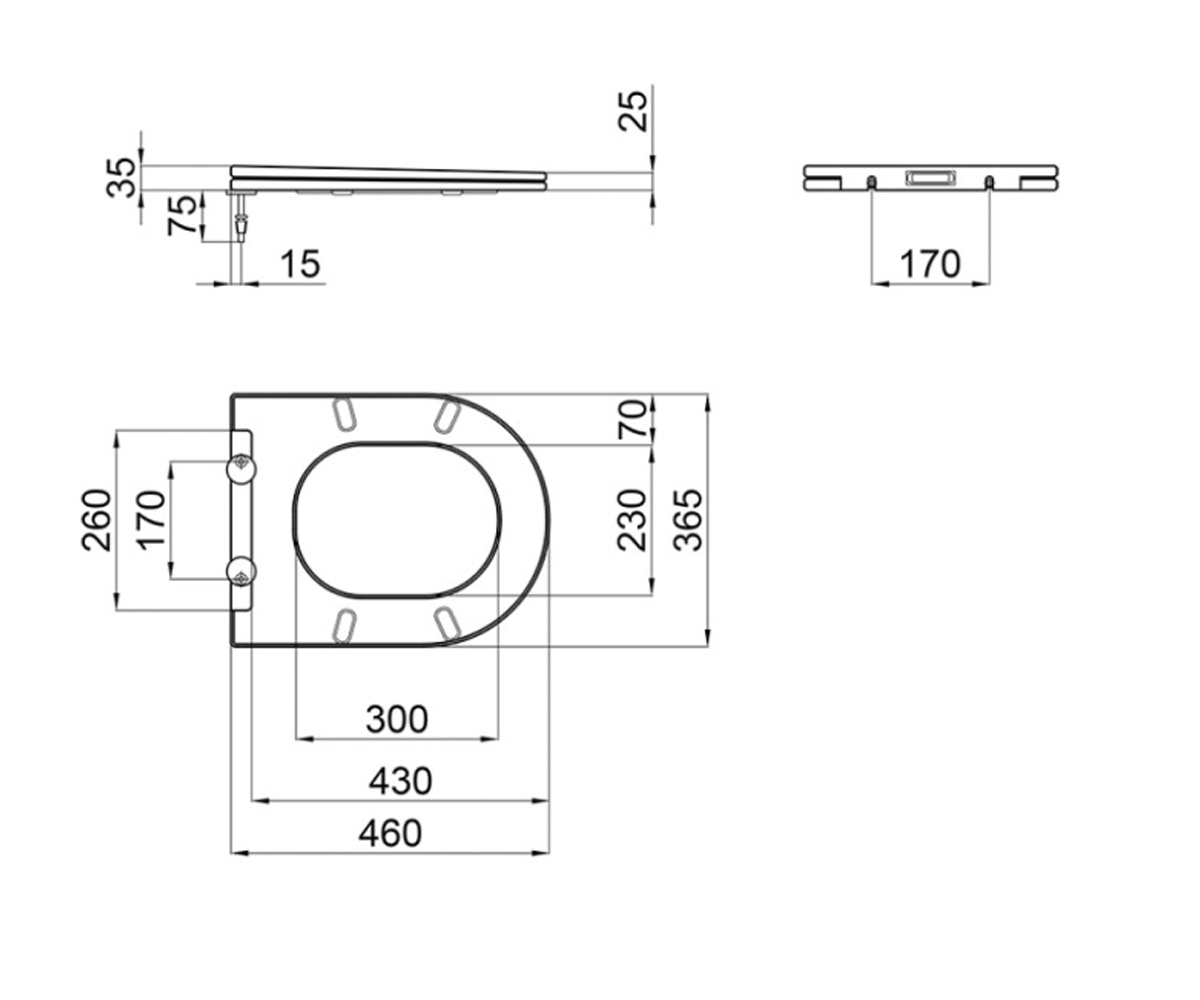 Сиденье с микролифтом  COVER/ WAN/JAY QT1699SC5176W:Чертеж 
