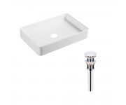Комплект Qtap Tern: Раковина накладна прамокутна 600x405x110 мм WHITE + Донний клапан PU02 QTAP  QT17112174WN47303