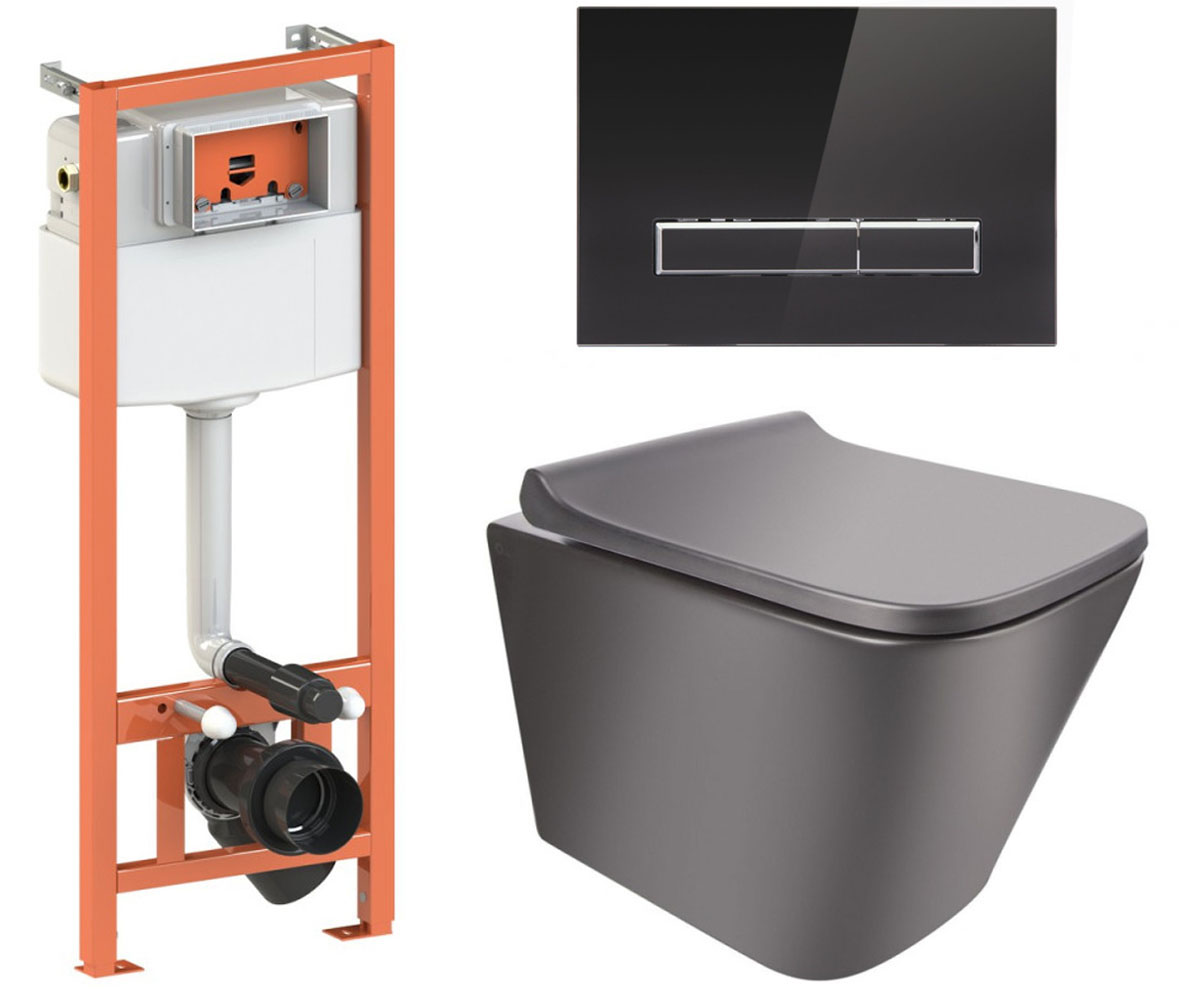 Унітаз з інсталяцією 4 в 1 QTAP TERN QT1733052ERMB0133M425V1107GB QT1733052ERMB0133M425V1107GB