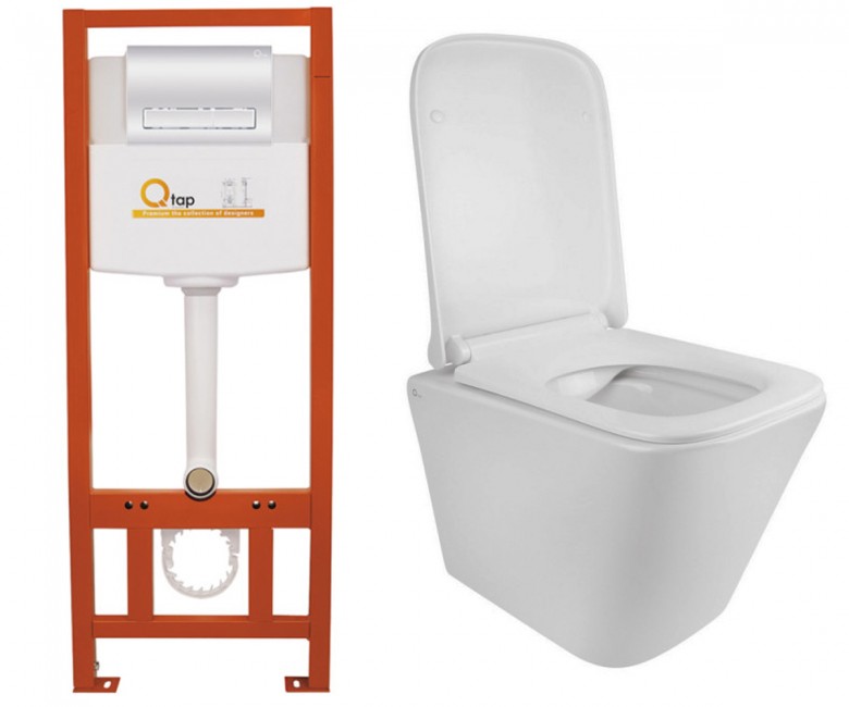 Унітаз з інсталяцією 4-в-1 QTAP TERN QT1733052ERW0133M425M08381CRM QT1733052ERW0133M425M08381CRM