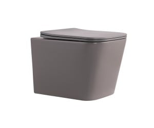 Унітаз підвісний Tern Ultra Quiet 490×365×325 мм, Stone Grey, з сидінням Slim Duroplast / Soft-close / Quick Release QT17332303ASSG Qtap QTAP  QT17332