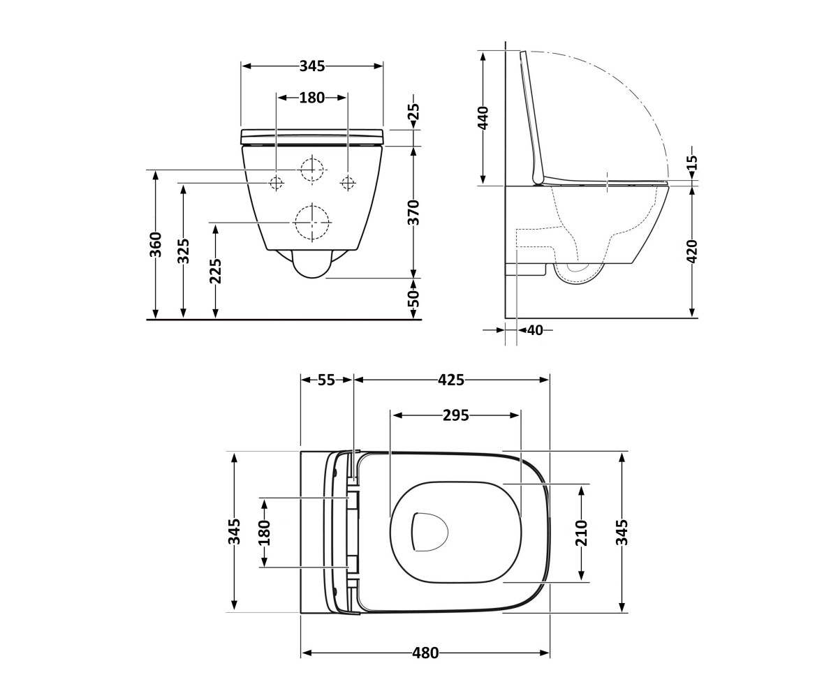 Унитаз подвесной Tern Ultra Quiet 490×365×325 мм, Stone Grey, с сиденьем Slim Duroplast / Soft-close / Quick Release QT17332303A